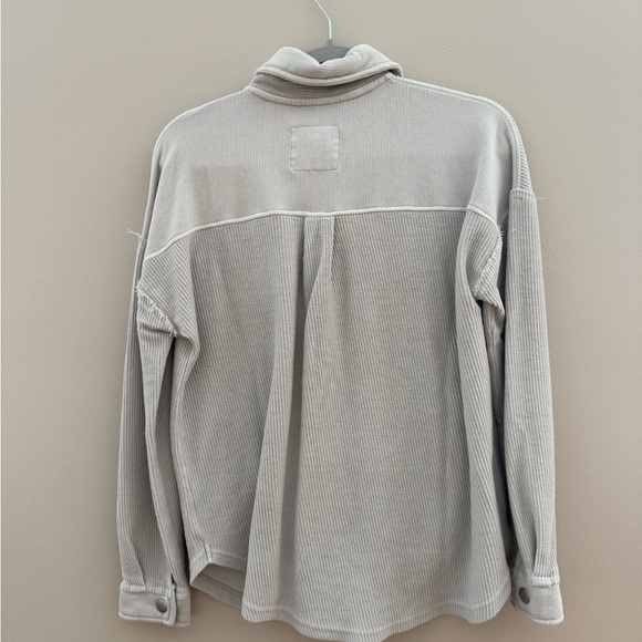 Cream Ribbed Button-Up Jacket - Picture 2 of 2